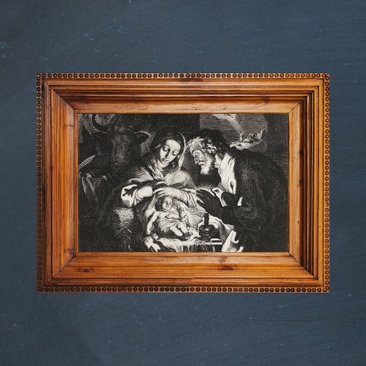 Christelijke kerststal manager poster