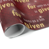 Christelijke kersttekst rood cadeaupapier (Rol Hoek)