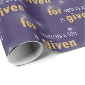 Christelijke kersttekst voor Paars Cadeaupapier (Rol Hoek)