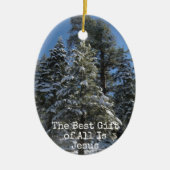 Christelijke kerstversiering - Beste cadeau is Jez Keramisch Ornament (Voorkant)