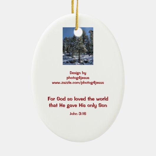 Christelijke kerstversiering - Beste cadeau is Jez Keramisch Ornament (Achterkant)