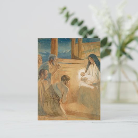  Christelijke kerstversiering herders Feestdagenkaart (Staand voorkant)