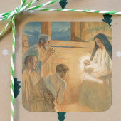 Christelijke kerstversiering herders Vierkante Sticker