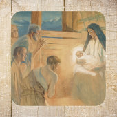 Christelijke kerstversiering herders Vierkante Sticker