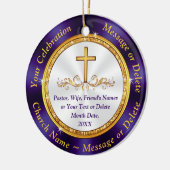 Christelijke kerstversiering of koop slechts één keramisch ornament (Links)