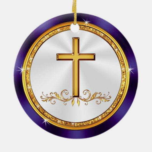 Christelijke kerstversiering of koop slechts één keramisch ornament (Achterkant)