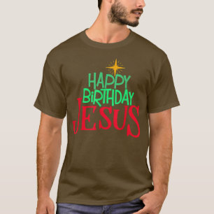 Christelijke kerstviering BIRTHDAY JESUS Mannen T-shirt
