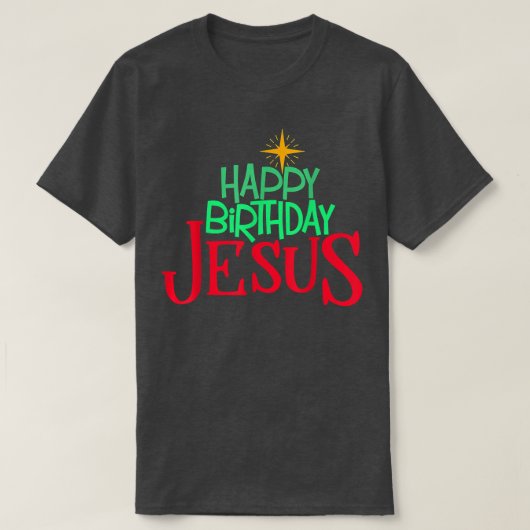 Christelijke kerstviering BIRTHDAY JESUS Mannen T-shirt (Design voorkant)