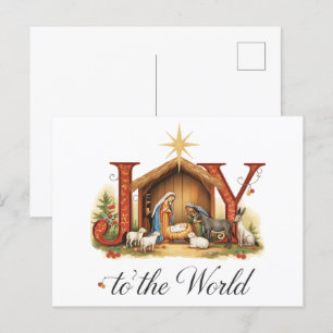 Christelijke kerstvreugde voor de wereld: het verh briefkaart