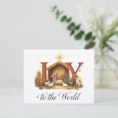 Christelijke kerstvreugde voor de wereld: het verh briefkaart (Staand voorkant)