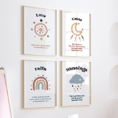 Christelijke kinder bijbelvers set van 4 poster