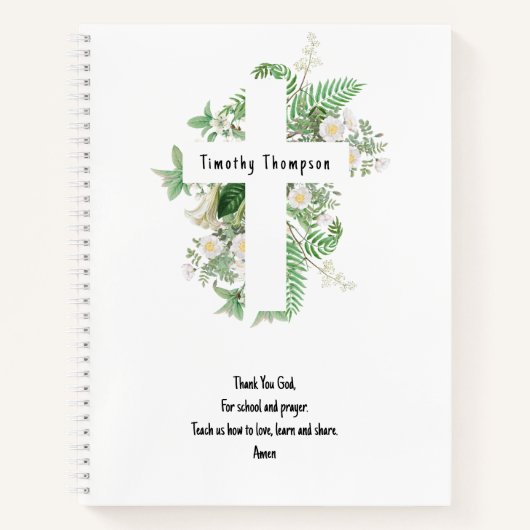 Christelijke Kinder School Gebed & Aangepaste Naam Notitieboek (Voorkant)