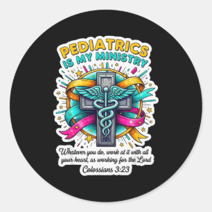 Christelijke Kinderarts Dokter Kindergeneeskunde I Ronde Sticker