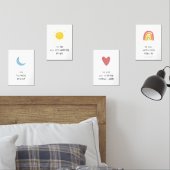 Christelijke kinderen Bijbel vers set van 4 afdruk (Slaapkamer)