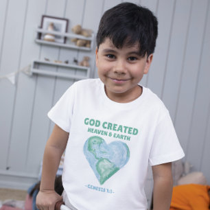 Christelijke kinderen God creëerde hemel & aarde d T-shirt