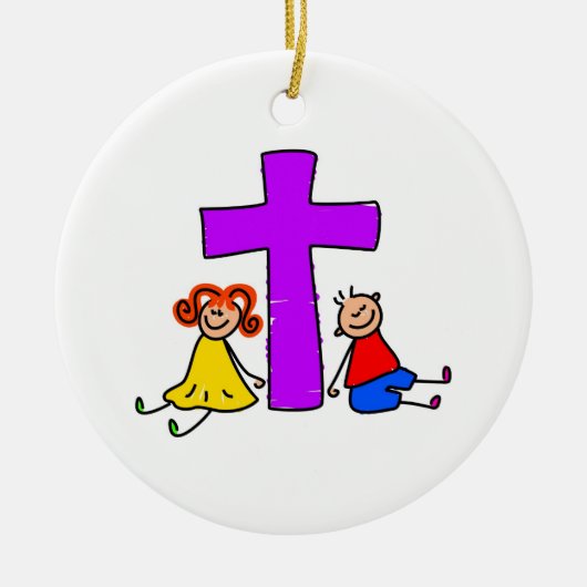 Christelijke Kinderen Keramisch Ornament (Voorkant)