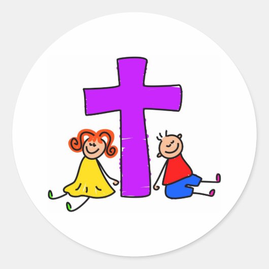 Christelijke Kinderen Ronde Sticker (Voorkant)