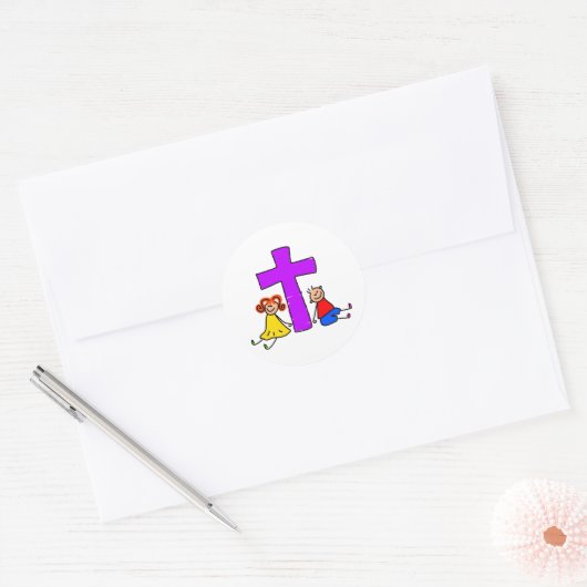 Christelijke Kinderen Ronde Sticker (Envelop)