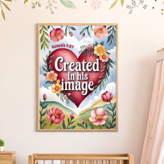 Christelijke kinderkamer muurdecoratie 'Geschapen  Poster