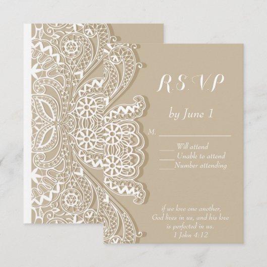 Christelijke  Klassieke Wit Waaidrift RSVP (Voorkant / Achterkant)