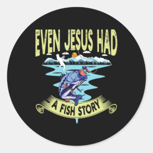 Christelijke kleding B Vist: Jezus had een vis Ronde Sticker