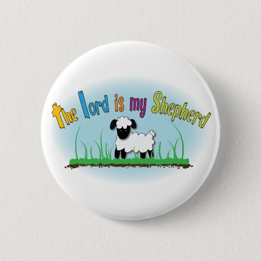 Christelijke knop - De Heer is Mijn Shepherd Ronde Button 5,7 Cm (Voorkant)