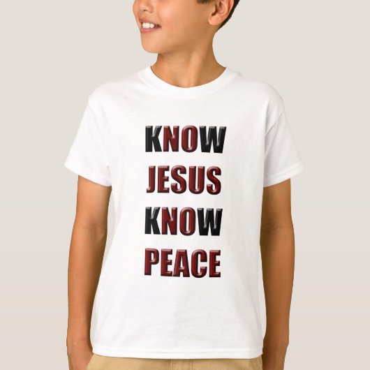 Christelijke Know Jesus Know Peace T-shirt (Voorkant)