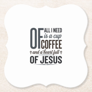Christelijke Koffie Jezus Citaat Vintage Shirt Ont Kartonnen Onderzetters