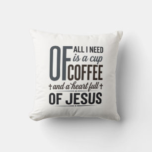 Christelijke Koffie Jezus Citaat Vintage Shirt Ont Kussen