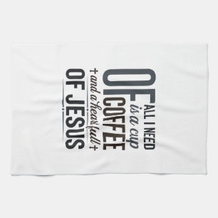 Christelijke Koffie Jezus Citaat Vintage Shirt Ont Theedoek