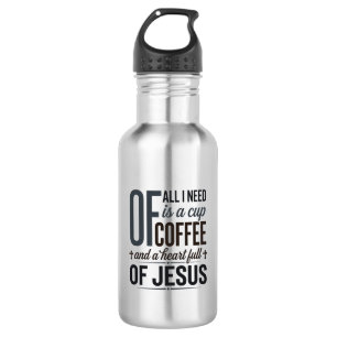 Christelijke Koffie Jezus Citaat Vintage Shirt Ont Waterfles