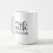 Christelijke koffie Mok - meer geloof minder angst (Voorkant links)