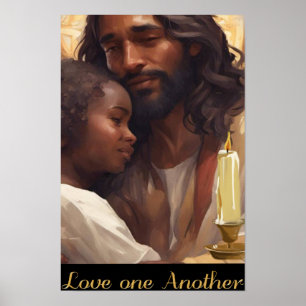 Christelijke kracht van Jezus en kind Poster