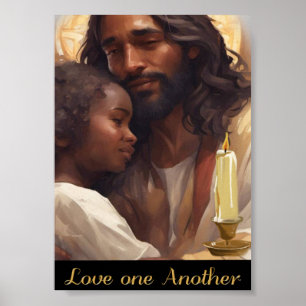 Christelijke kracht van Jezus en kind Poster