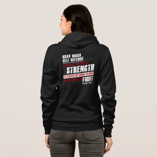 Christelijke Krav Maga Self Defense Hoodie (Achterkant volledig)