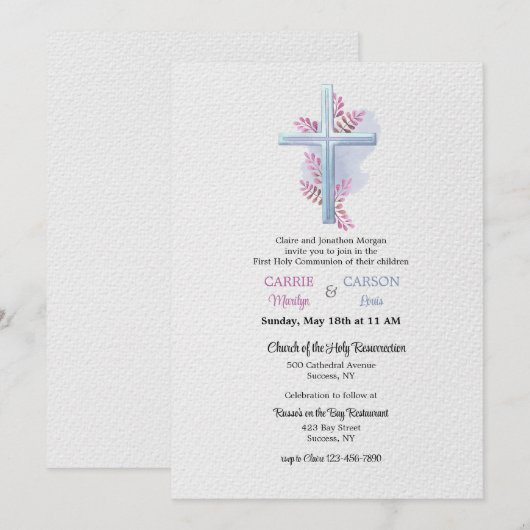 Christelijke Kruis Religieuze Uitnodiging (Voorkant / Achterkant)