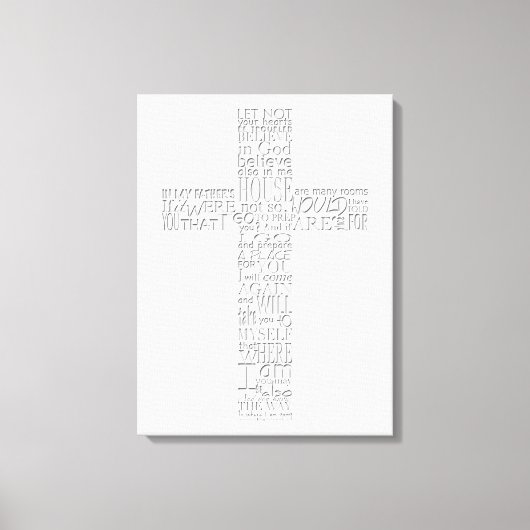 Christelijke kruisbijbelverzen John 14 Canvas Afdruk (Voorkant)