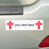 Christelijke kruisbumper sticker voor jouw tekst (Op auto)