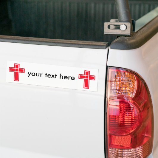 Christelijke kruisbumper sticker voor jouw tekst (Op Truck)