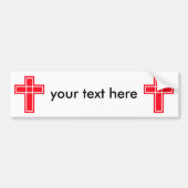 Christelijke kruisbumper sticker voor jouw tekst (Voorkant)