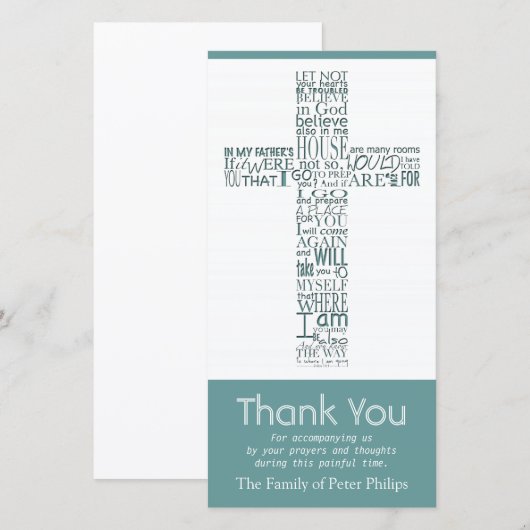 Christelijke Kruiselingen 14 Sympathie Dank je wel Bedankkaart (Voorkant / Achterkant)