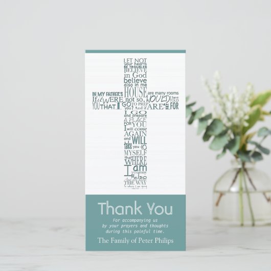 Christelijke Kruiselingen 14 Sympathie Dank je wel Bedankkaart (Staand voorkant)