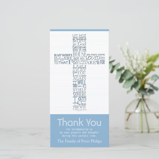 Christelijke Kruiselingen John 14:02 Sympathie Dan Bedankkaart (Staand voorkant)