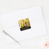 Christelijke kruisen op Golgotha Vierkante Sticker (Envelop)
