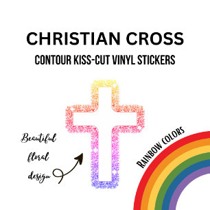 Christelijke kruisflessenboogstekker sticker