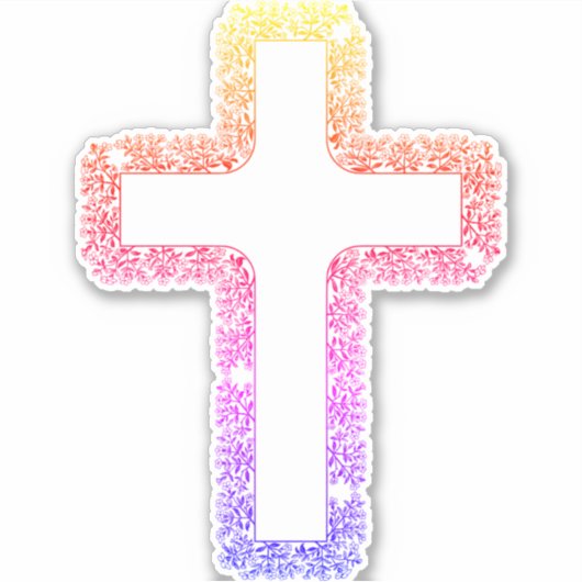 Christelijke kruisflessenboogstekker sticker (Voorkant)