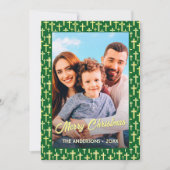 Christelijke kruisfoto met elancans Kerstmis Feestdagenkaart (Voorkant)