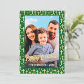 Christelijke kruisfoto met elancans Kerstmis Feestdagenkaart (Staand voorkant)