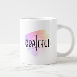 Christelijke kruisgerichte typografie grote koffiekop