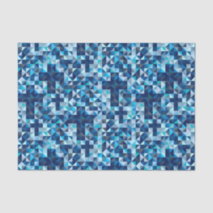 Christelijke kruisingen Modern Blue Geometric Tissuepapier